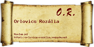 Orlovics Rozália névjegykártya