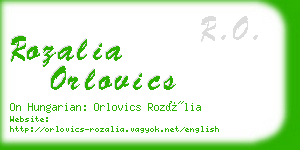 rozalia orlovics business card